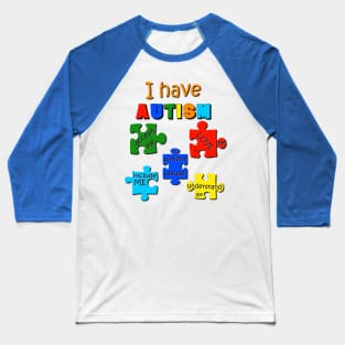 Autism Puzzles Awareness Rainbow Baseball T-Shirt